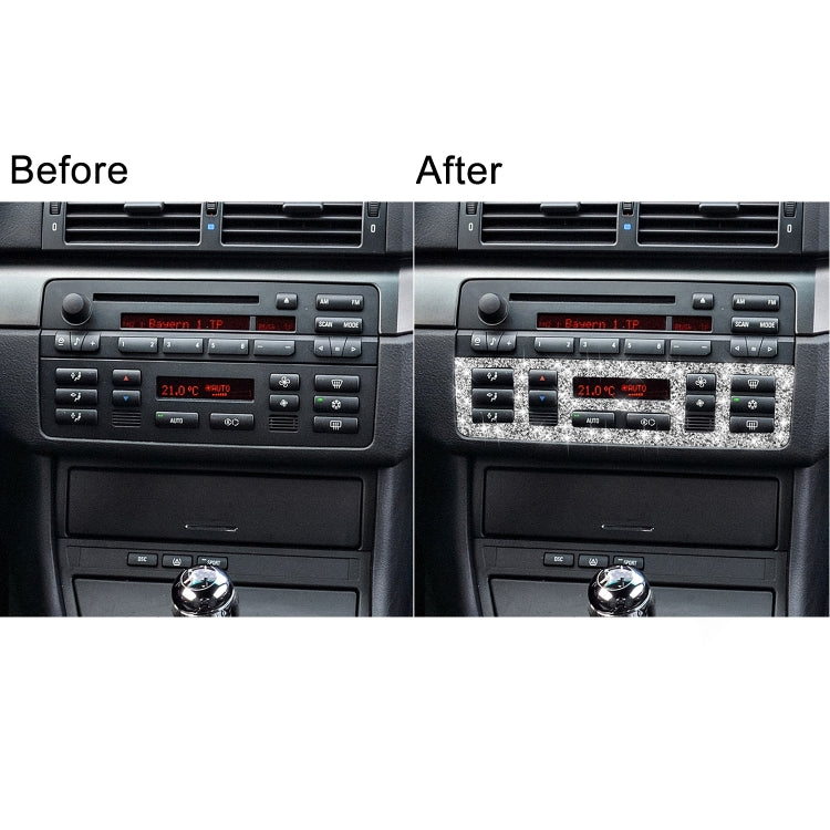 For BMW Series 3 E46 1998-2005 Car Center Control Panel Lower Diamond Decoration Sticker, Left and Right Drive