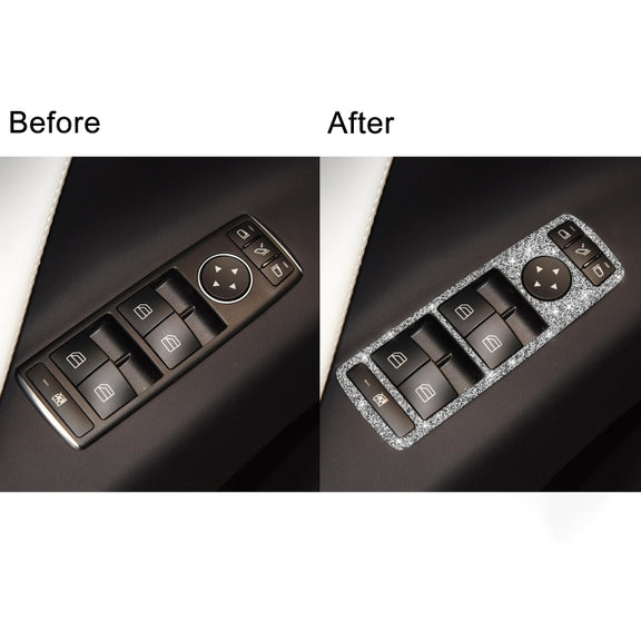 For Tesla Model X Car Window Lift Panel Diamond Sticker,Left and Right Drive Universal