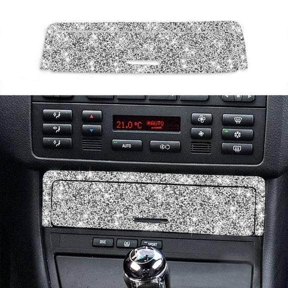 For BMW Series 3 E46 1998-2005 Car Gear Button Frame Diamond Decoration Sticker, Left Drive