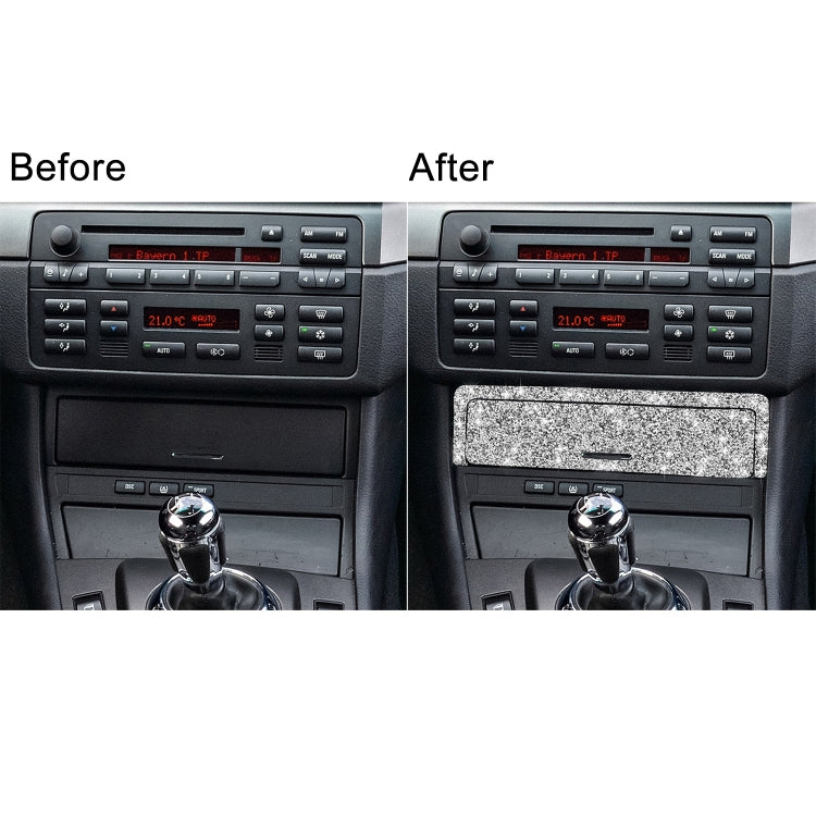 For BMW Series 3 E46 1998-2005 Car Gear Button Frame Diamond Decoration Sticker, Left Drive