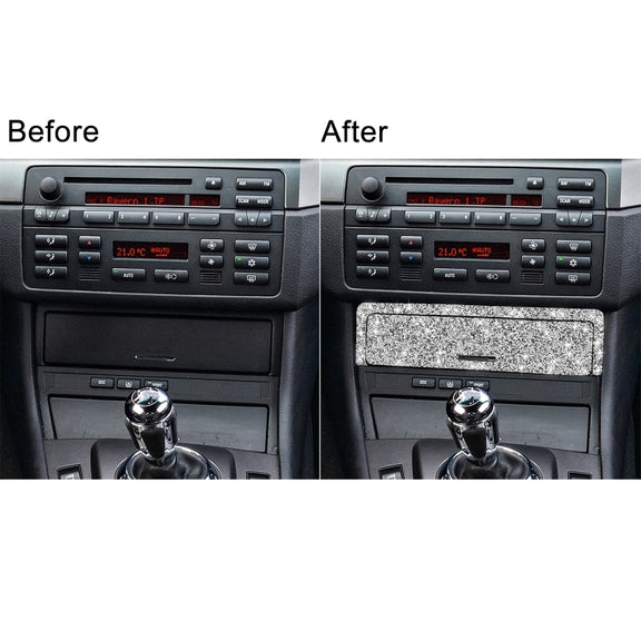 For BMW Series 3 E46 1998-2005 Car Gear Button Frame Diamond Decoration Sticker, Left Drive