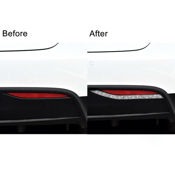 For Tesla Model X Car Rear Fog Lamp Diamond Sticker,Left and Right Drive Universal