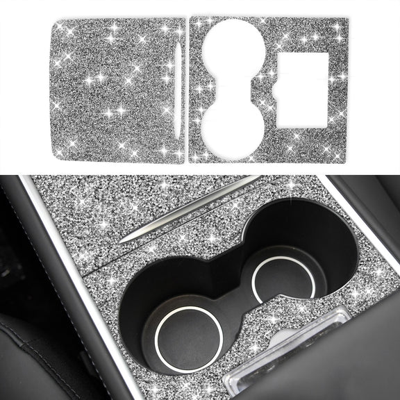 For Tesla Model 3 Car Center Control Panel with Hole Diamond Sticker,Left and Right Drive Universal