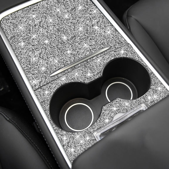 For Tesla Model 3 Car Center Control Panel with Hole Diamond Sticker,Left and Right Drive Universal