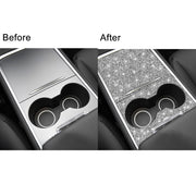 For Tesla Model 3 Car Center Control Panel with Hole Diamond Sticker,Left and Right Drive Universal