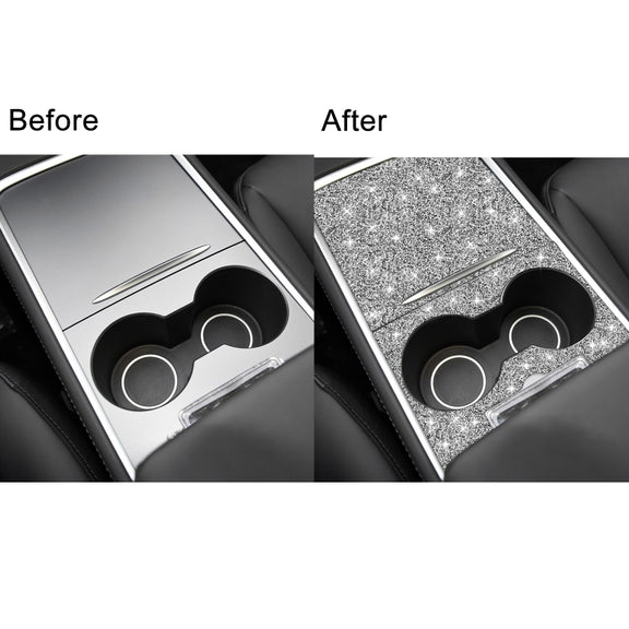 For Tesla Model 3 Car Center Control Panel with Hole Diamond Sticker,Left and Right Drive Universal