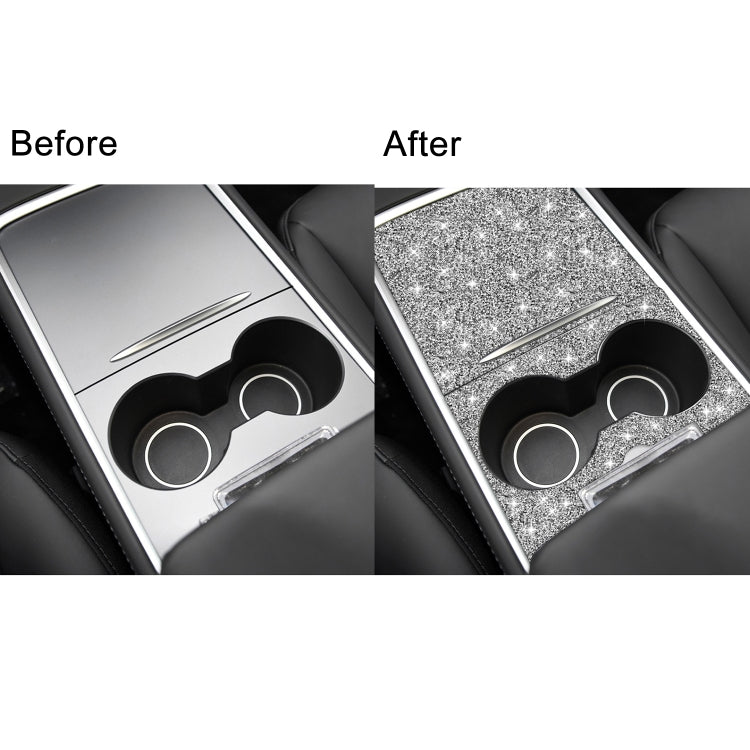 For Tesla Model 3 Car Center Control Panel with Hole Diamond Sticker,Left and Right Drive Universal