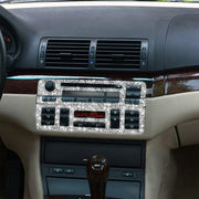 For BMW Series 3 E46 1999-2004 3pcs Car Center Control Panel Diamond Decoration Sticker, Left and Right Drive