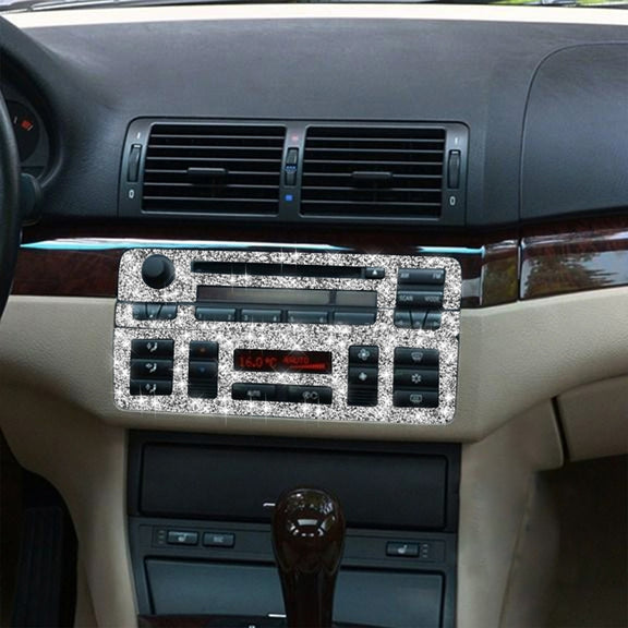 For BMW Series 3 E46 1999-2004 3pcs Car Center Control Panel Diamond Decoration Sticker, Left and Right Drive