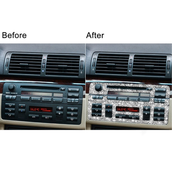 For BMW Series 3 E46 1999-2004 3pcs Car Center Control Panel Diamond Decoration Sticker, Left and Right Drive