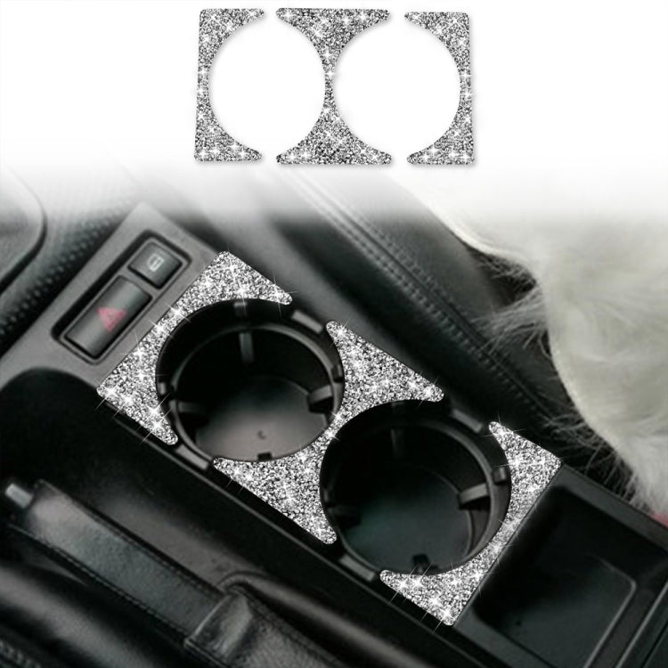 For BMW Series 3 E46 1998-2005 Car Water Cup Holder Panel Diamond Decoration Sticker, Left and Right Drive