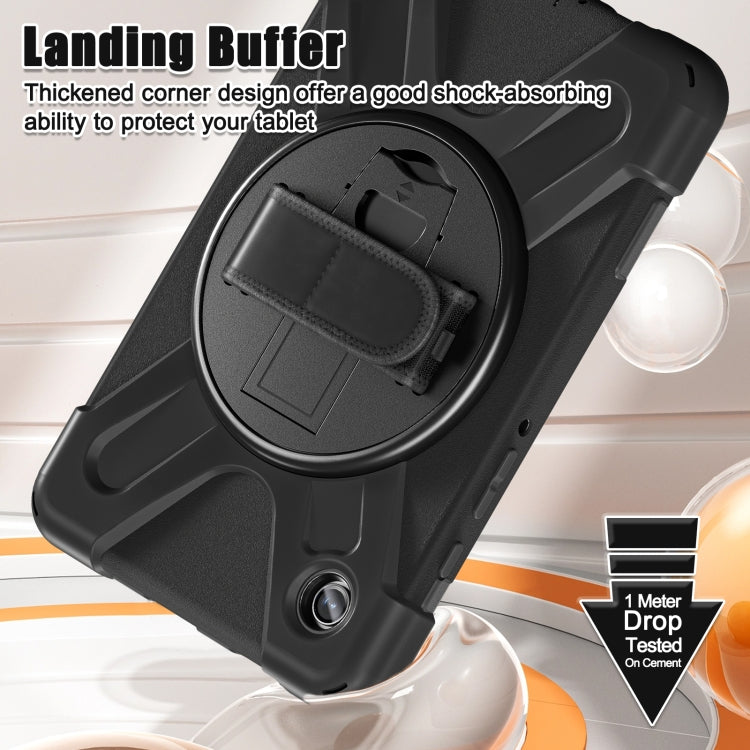 For Samsung Galaxy Tab A9 Rotary Handle Grab TPU + PC Tablet Case(Black)