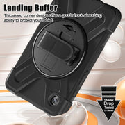 For Samsung Galaxy Tab A9 Rotary Handle Grab TPU + PC Tablet Case(Black)