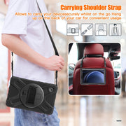 For Samsung Galaxy Tab A9 Rotary Handle Grab TPU + PC Tablet Case(Black)