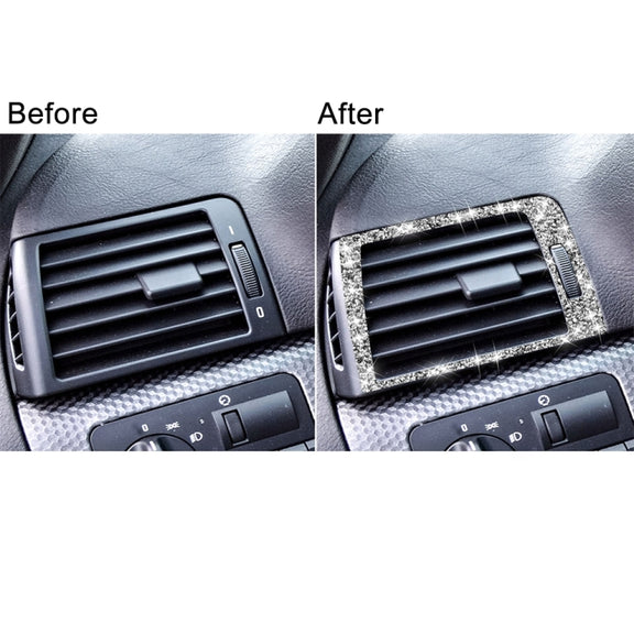 For BMW Series 3 E46 1998-2005 Car Left Right Air Outlet Diamond Decoration Sticker, Left and Right Drive