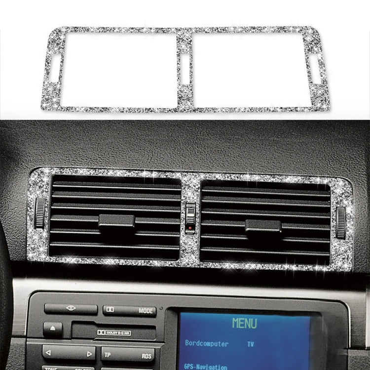 For BMW Series 3 E46 1998-2005 Car Middle Air Outlet Diamond Decoration Sticker, Left and Right Drive