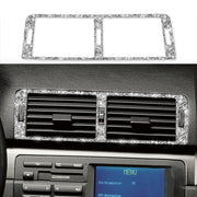 For BMW Series 3 E46 1998-2005 Car Middle Air Outlet Diamond Decoration Sticker, Left and Right Drive