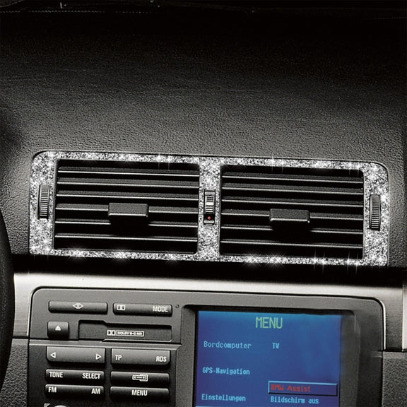 For BMW Series 3 E46 1998-2005 Car Middle Air Outlet Diamond Decoration Sticker, Left and Right Drive