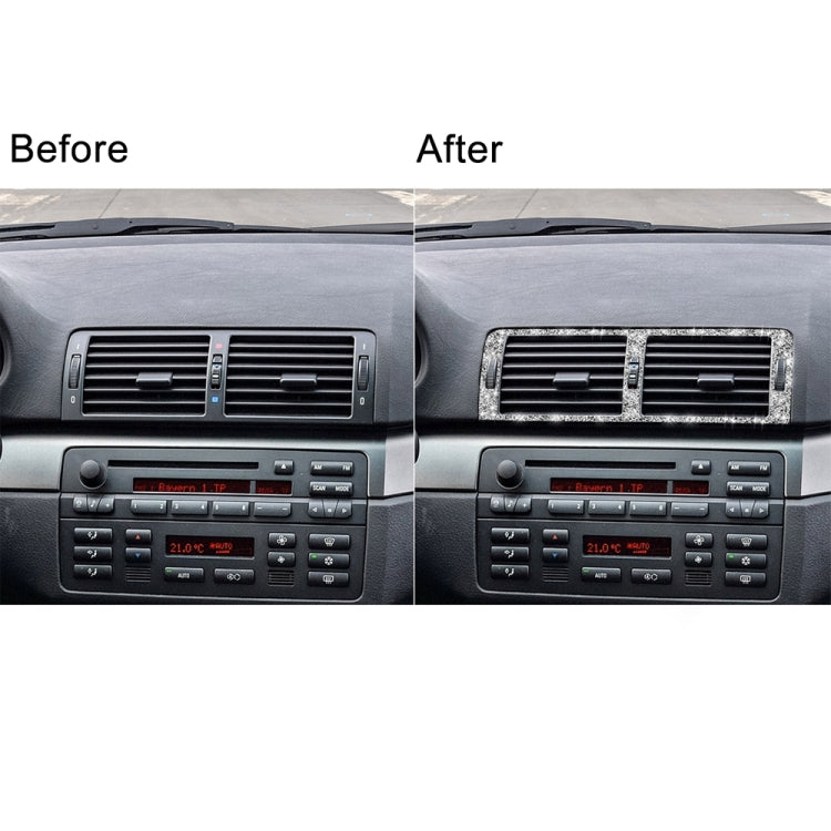 For BMW Series 3 E46 1998-2005 Car Middle Air Outlet Diamond Decoration Sticker, Left and Right Drive