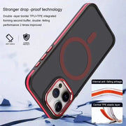 For iPhone 12 Pro Max Two-color Frosted MagSafe Magnetic Phone Case(Grey)