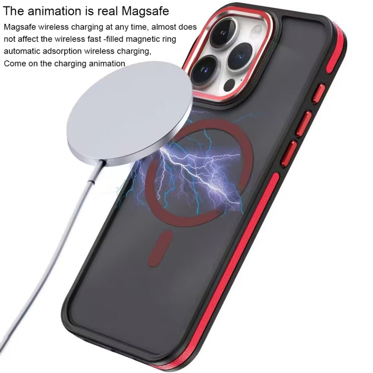 For iPhone 14 Pro Max Two-color Frosted MagSafe Magnetic Phone Case(Black)