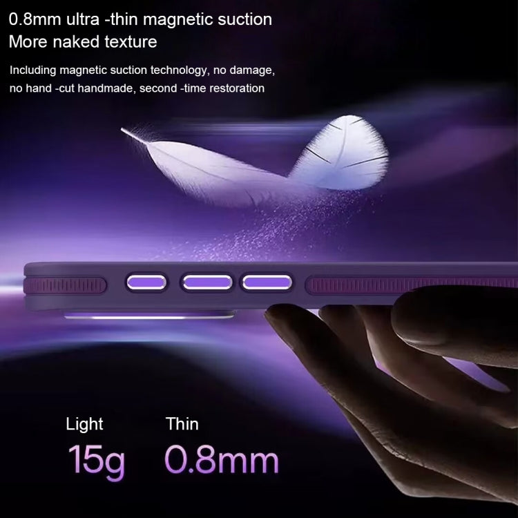 For iPhone 14 Plus Two-color Frosted MagSafe Magnetic Phone Case(Grey)