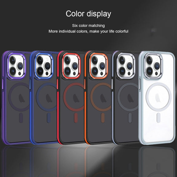 For iPhone 11 Two-color Frosted MagSafe Magnetic Phone Case(Purple)