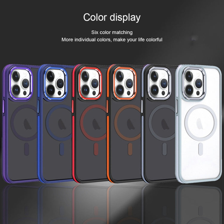 For iPhone 14 / 13 Two-color Frosted MagSafe Magnetic Phone Case(Red)