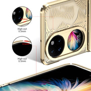 For Huawei P50 Pocket Angel Wings Electroplated Frosted Phone Case(Gold)