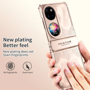 For Huawei P50 Pocket Angel Wings Electroplated Frosted Phone Case(Rose Gold)