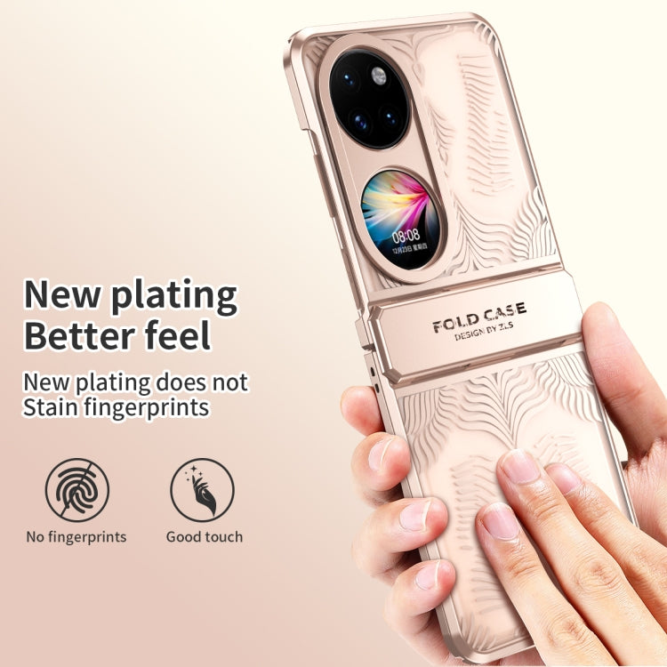 For Huawei P50 Pocket Angel Wings Electroplated Frosted Phone Case(Rose Gold)