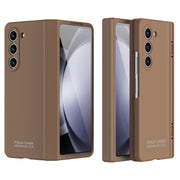 For Samsung Galaxy Z Fold5 Extraordinary Series Hinged Folding Full Phone Case(Coffee)