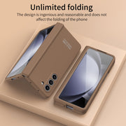 For Samsung Galaxy Z Fold5 Extraordinary Series Hinged Folding Full Phone Case(Coffee)