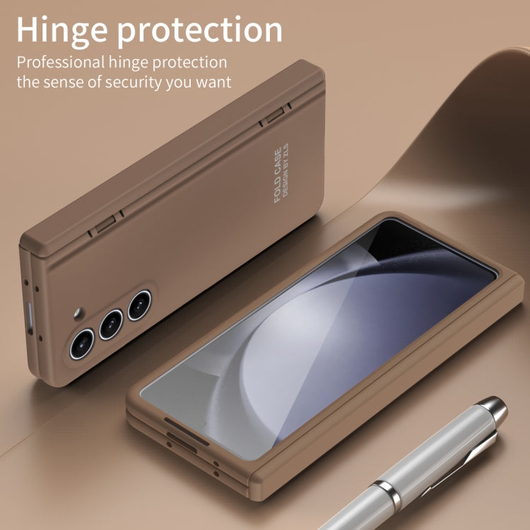 For Samsung Galaxy Z Fold5 Extraordinary Series Hinged Folding Full Phone Case(Coffee)