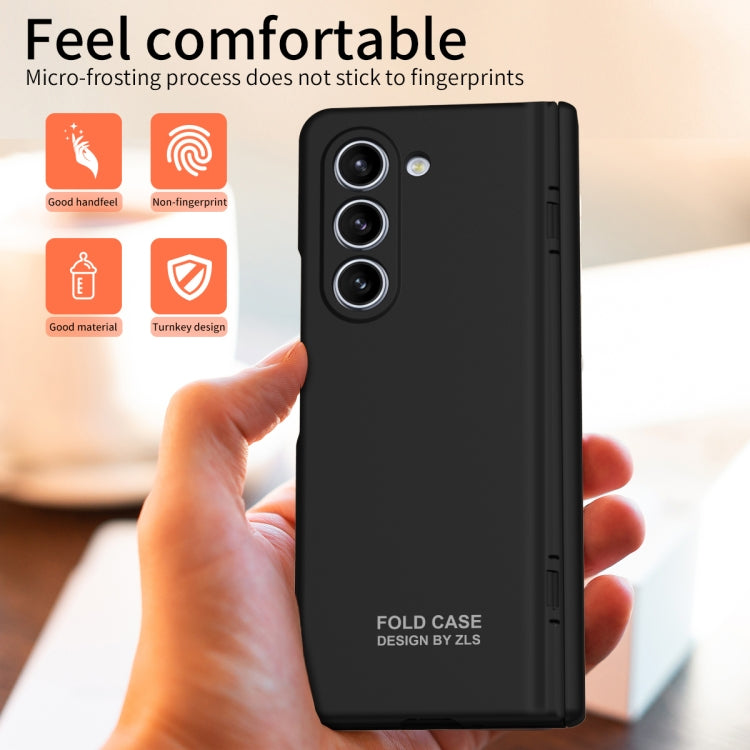 For Samsung Galaxy Z Fold5 Extraordinary Series Hinged Folding Full Phone Case with Pen Slot & Stylus(Black)