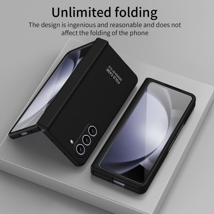 For Samsung Galaxy Z Fold5 Extraordinary Series Hinged Folding Full Phone Case with Pen Slot & Stylus(Black)