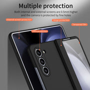 For Samsung Galaxy Z Fold5 Extraordinary Series Hinged Folding Full Phone Case with Pen Slot & Stylus(Black)