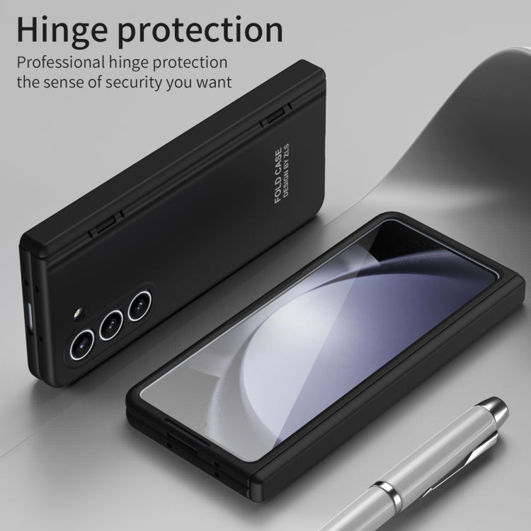For Samsung Galaxy Z Fold5 Extraordinary Series Hinged Folding Full Phone Case with Pen Slot & Stylus(Black)