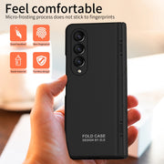 For Samsung Galaxy Z Fold4 5G Extraordinary Series Hinged Folding Full Phone Case with Pen Slot & Stylus(Black)