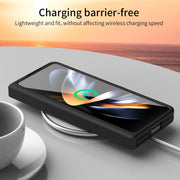 For Samsung Galaxy Z Fold4 5G Extraordinary Series Hinged Folding Full Phone Case with Pen Slot & Stylus(Black)
