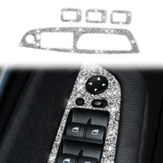 For BMW X5 E70 2008-2013 / X6 E71 2009-2014 Car Window Lift Panel Diamond Decoration Sticker, High Configuration Left Drive