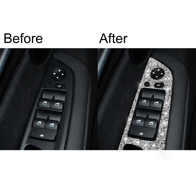 For BMW X5 E70 2008-2013 / X6 E71 2009-2014 Car Window Lift Panel Diamond Decoration Sticker, High Configuration Left Drive