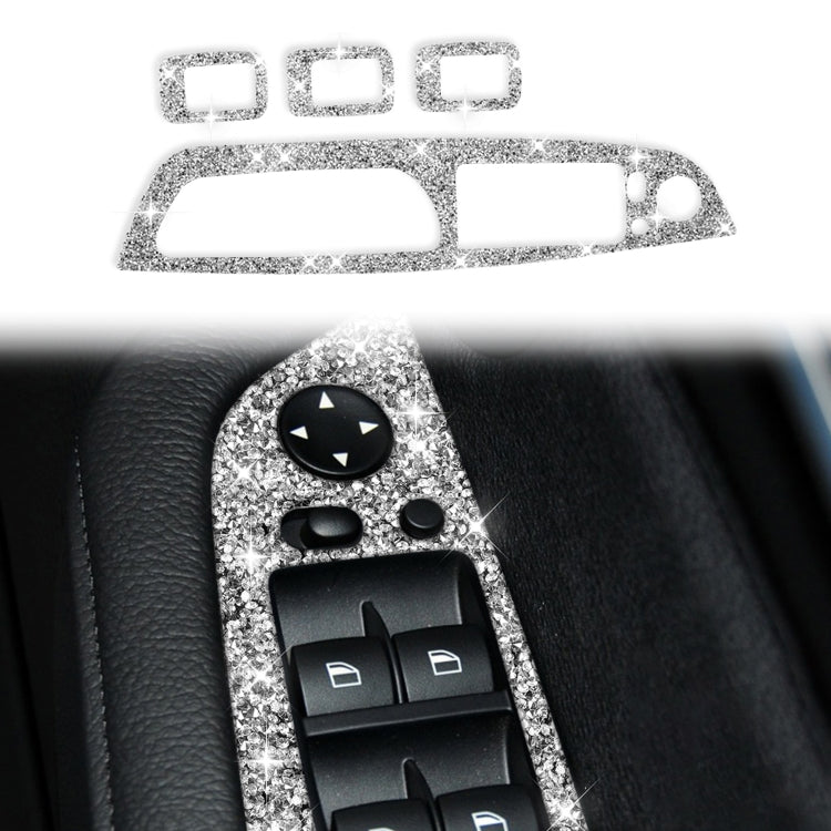 For BMW X5 E70 2008-2013 / X6 E71 2009-2014 Car Window Lift Panel Diamond Decoration Sticker, High Configuration Right Drive