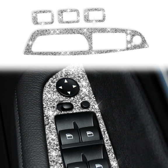 For BMW X5 E70 2008-2013 / X6 E71 2009-2014 Car Window Lift Panel Diamond Decoration Sticker, High Configuration Right Drive