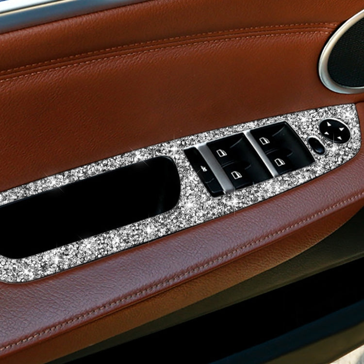 For BMW X5 E70 2008-2013 / X6 E71 2009-2014 Car Window Lift Panel Diamond Decoration Sticker, Low Configuration Left Drive