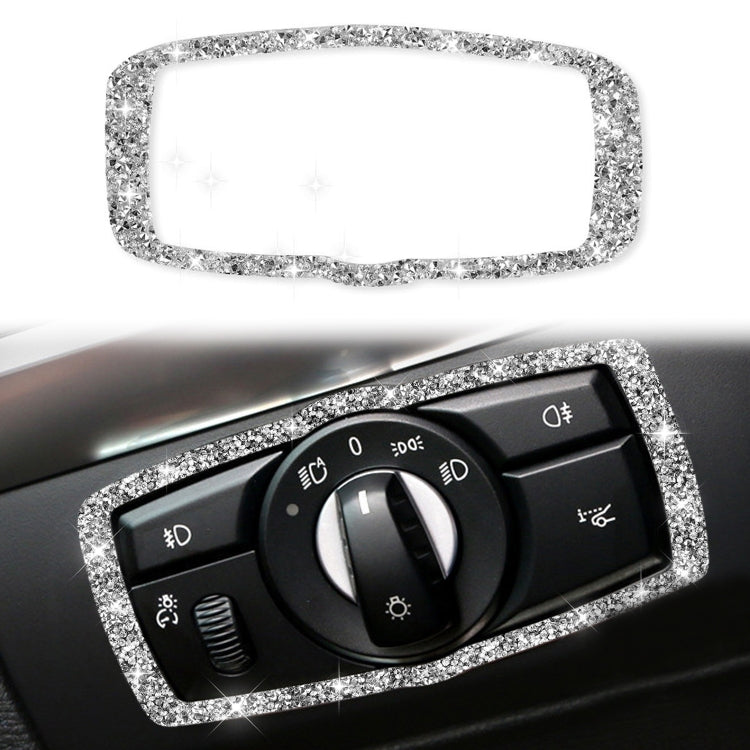 For BMW X5 E70 / X6 E71 2008-2013 Car Headlight Switch Frame Diamond Decoration Sticker, Left and Right Drive