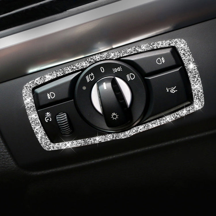 For BMW X5 E70 / X6 E71 2008-2013 Car Headlight Switch Frame Diamond Decoration Sticker, Left and Right Drive