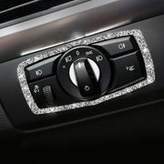 For BMW X5 E70 / X6 E71 2008-2013 Car Headlight Switch Frame Diamond Decoration Sticker, Left and Right Drive
