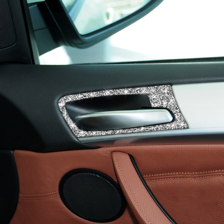 For BMW X5 E70 / X6 E71 2008-2014 Car Door Inner Handle Frame Diamond Decoration Sticker, Left and Right Drive
