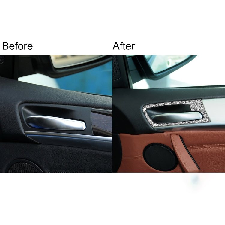 For BMW X5 E70 / X6 E71 2008-2014 Car Door Inner Handle Frame Diamond Decoration Sticker, Left and Right Drive